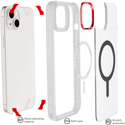 Ghostek - Funda transparente para iPhone 15, compatible con Apple MagSafe, Silicone Fusion, funda delgada a prueba de golpes (6.1 pulgadas, transparente)