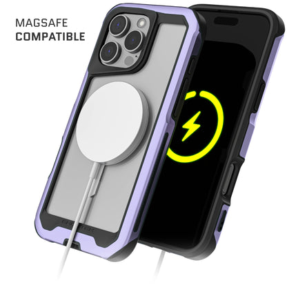 Ghostek . Funda Atomic para iPhone 16 Pro MAX Aluminio Negra Transp MagSafe