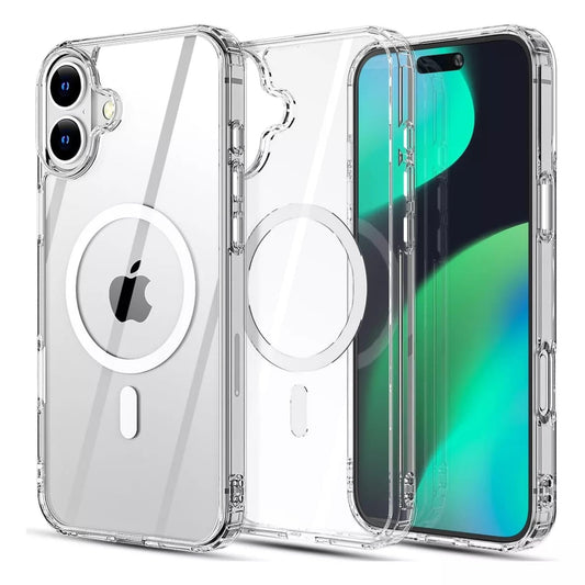 Funda de Celular Transparente, Compatible con iPhone 16, Tecnología Compatible con MagSafe, Magnética, Protección Completa Antigolpes, Antiamarilla.