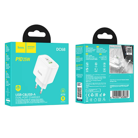Cargador Carga Rapida Hoco Dc68 25w (No incluye cable)