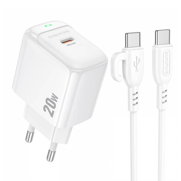 Cargador Borofone Bas43a 20w Tipo C mas Cable Tipo C