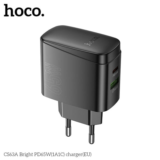 Cargador carga rapida Hoco CS63A 65w (No incluye cable)