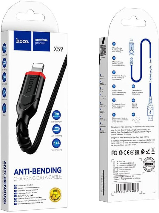 Cable de carga  Hoco X59  (2.4A - 1M), USB-A a conector Lightning