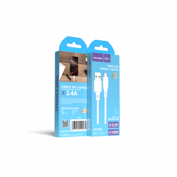 Cable Motomo MO-MAX USB-A a Micro USB V8 1 m (2.4A)