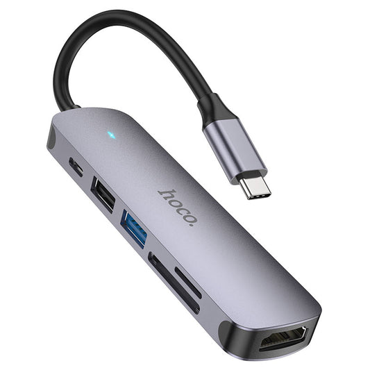 Adaptador Hub USB-C a HDTV+USB3.0 +USB2.0+SD Hoco HB28