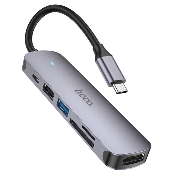 Adaptador Hub USB-C a HDTV+USB3.0 +USB2.0+SD Hoco HB28