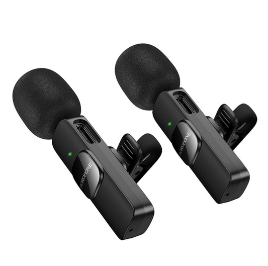 Micrófono inalámbrico de solapa Dual Mic USB-C Y para IP Borofone BFK15