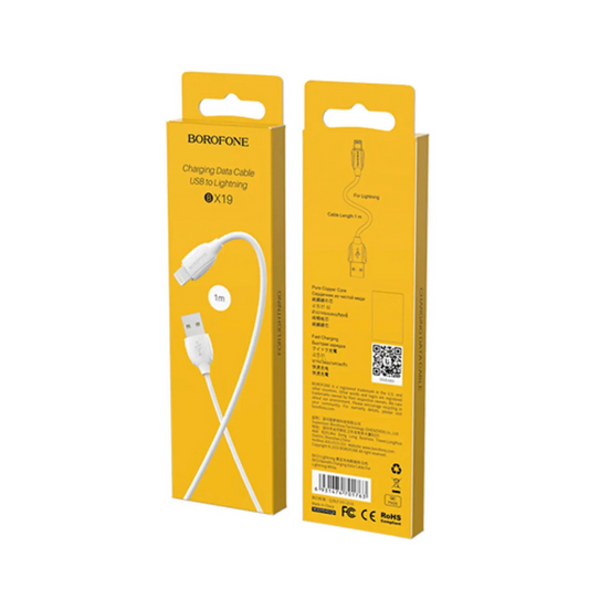 CABLE BOROFONE USB-LIGHTNING BX19 1M