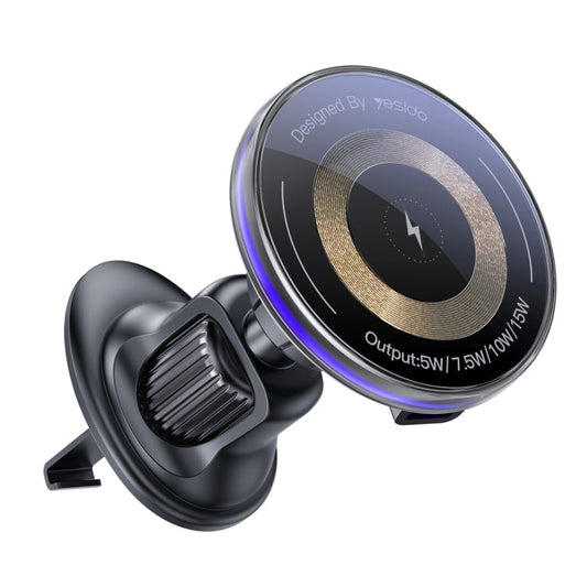 Yesido C308 15W Air Outlet Car MagSafe Soporte de carga inalámbrico magnético (negro)